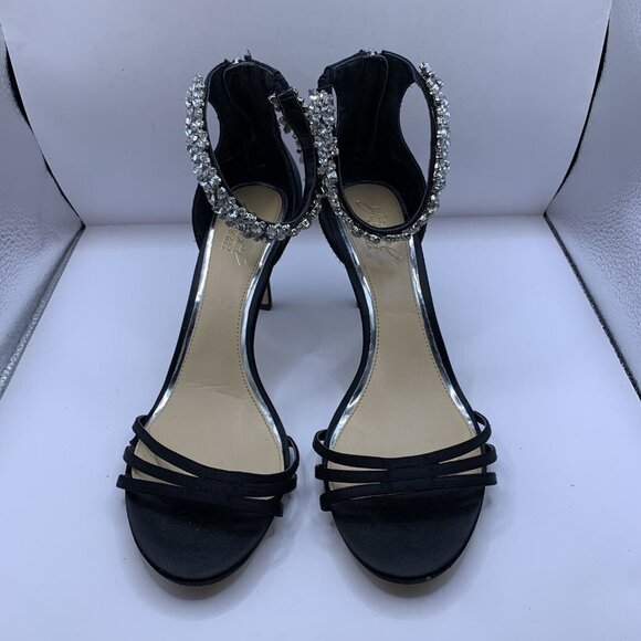Jewel Badgley Mischka Women's Caroline Embellished black size 9.5 - Picture 2 of 9